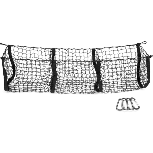 Universal Cargo Net Holder - Nylon Elastic Mesh with 4 Pockets & Hooks
